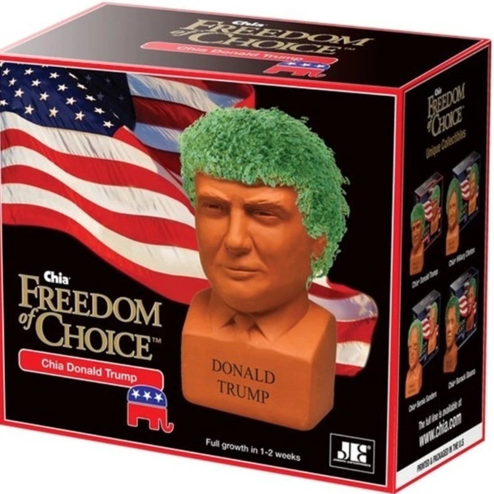 Chia‎ Pet Freedom of Choice Donald Trump Decorative Pottery Planter New in Box
